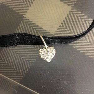 Black velvet choker with heart charm